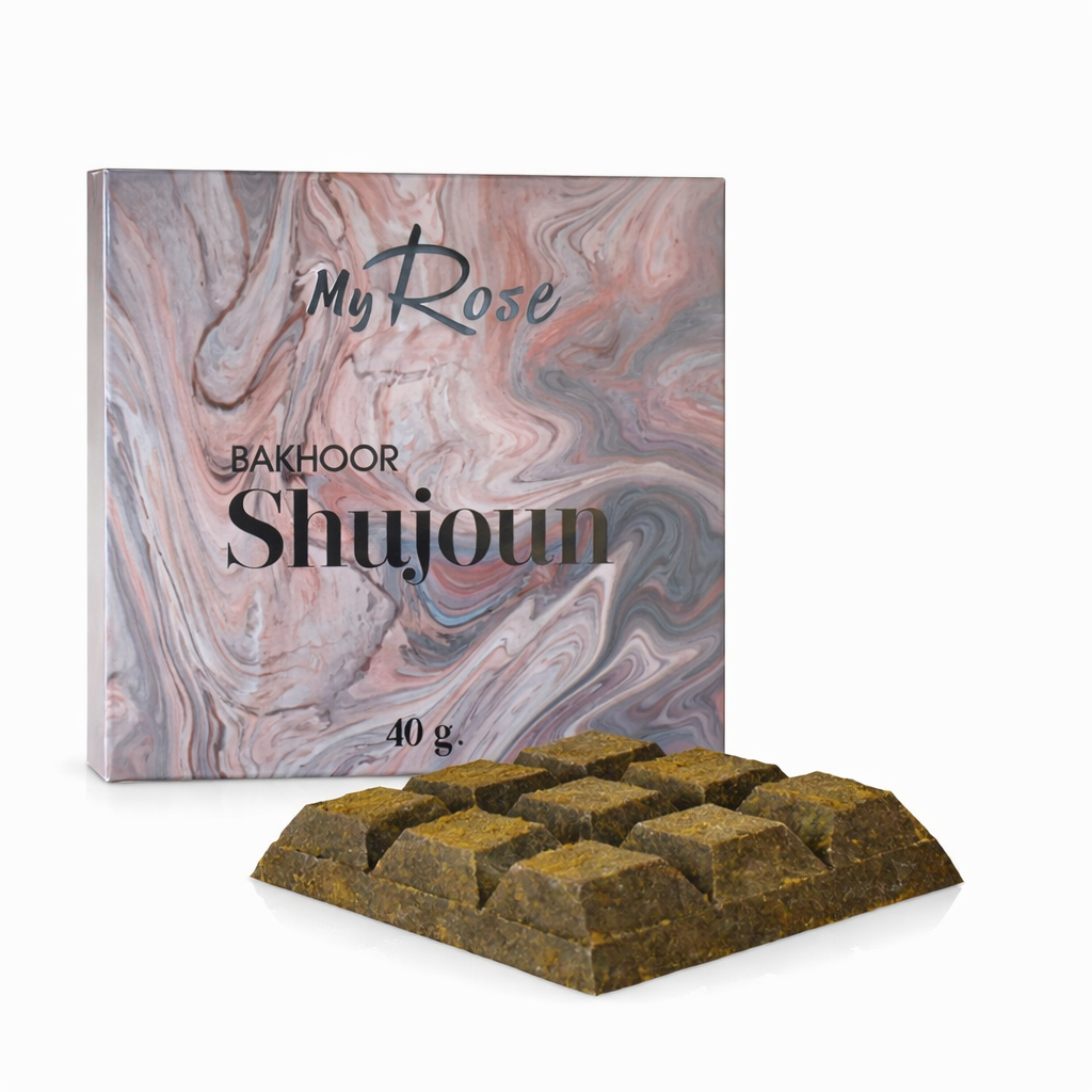 Bakhoor SHUJOUN DAMAS ROSE 40 g – encens oriental en biscuits, photographie produit 1