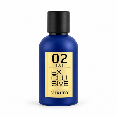 02 BLUE EXCLUSIVE – KHALIS LUXURY, flacon bleu seul sur fond blanc