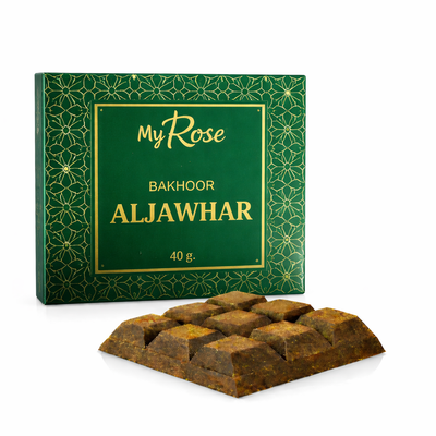 Bakhoor AL JAWAHAR DAMAS ROSE 40 g – encens oriental en biscuits, photographie produit 1