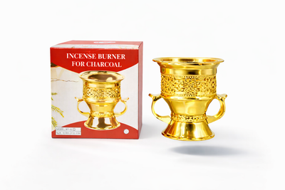 Brûleur d’encens métallique doré