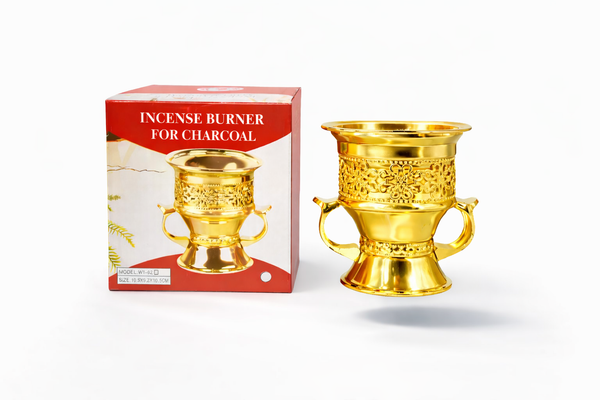 Brûleur d’encens métallique doré