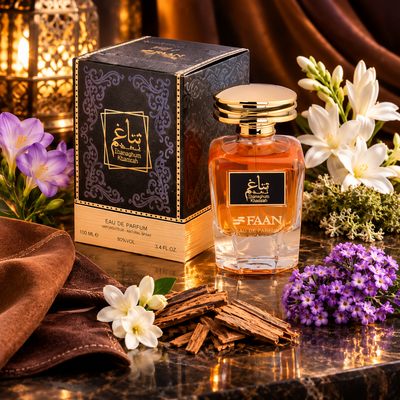 THANAGHUM KHAMRAH FAAN 100 ml, ambiance florale boisée avec jasmin, tubéreuse, cuir, mousse et bois