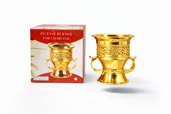 Brûleur d’encens métallique doré