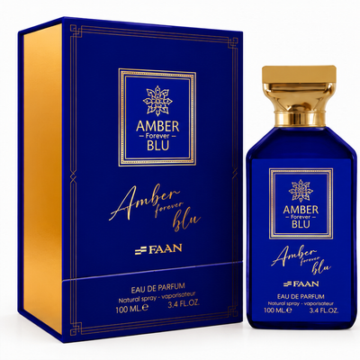 AMBER FOREVER BLU – FAAN – Eau de Parfum 100 ml – boîte et flacon